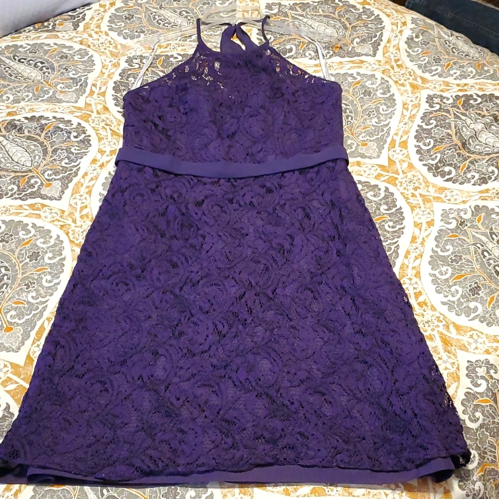 Purple Lace Bridesmaid Dress